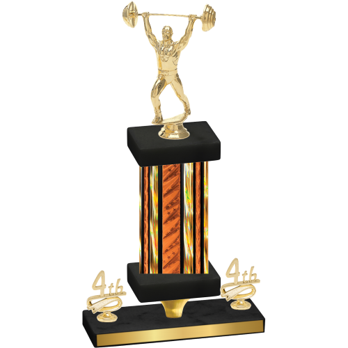 Premium Single Orange Glacier Fourth Place Weights Trophy