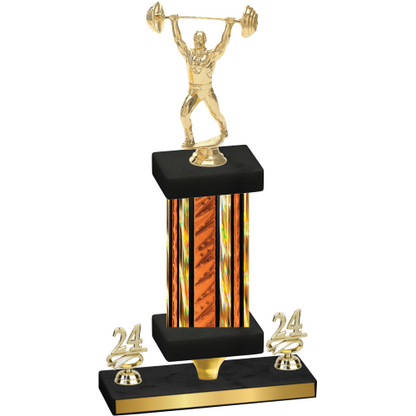 Premium Single Orange Glacier Year Weights Trophy