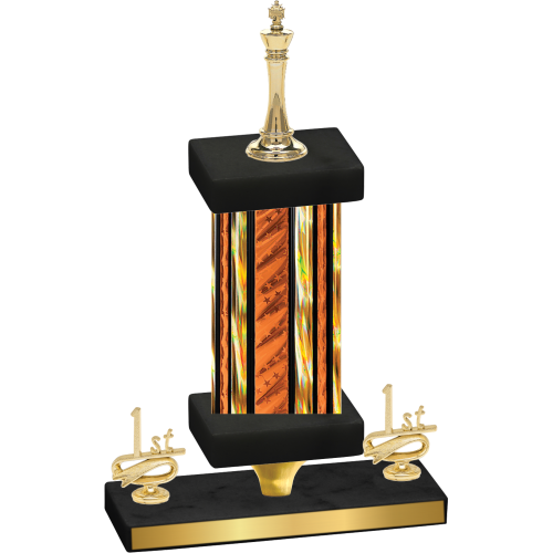 Premium Single Orange Glacier First Place Chess Trophy