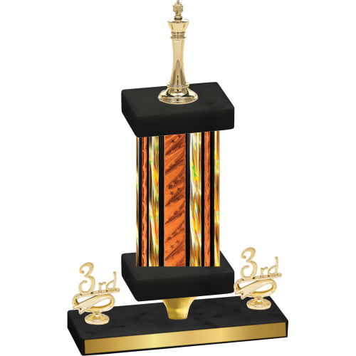 Premium Single Orange Glacier Third Place Chess Trophy