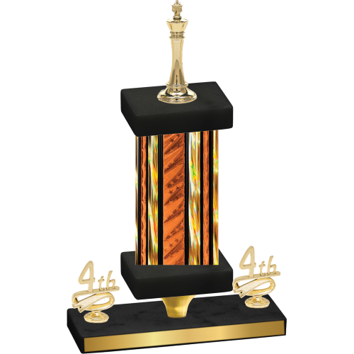 Premium Single Orange Glacier Fourth Place Chess Trophy