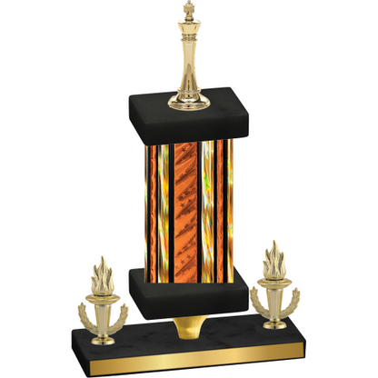 Premium Single Orange Glacier Victory Chess Trophy