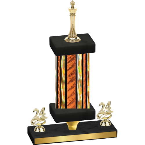 Premium Single Orange Glacier Year Chess Trophy