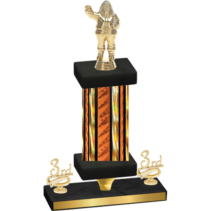 Premium Single Orange Glacier Third Place Holiday Trophy