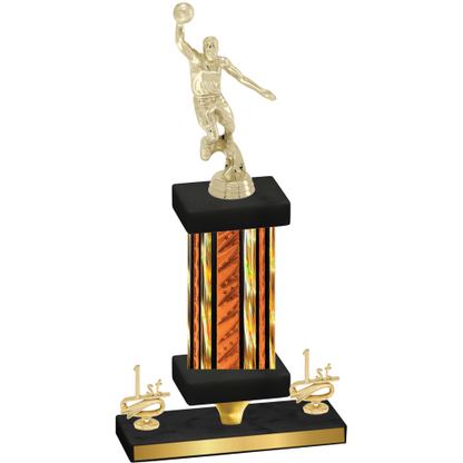 Premium Single Orange Glacier First Place Basketball Trophy