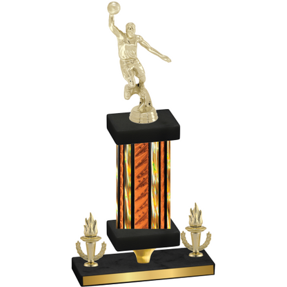 Premium Single Orange Glacier Victory Basketball Trophy