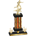 Premium Single Orange Glacier Third Place Flag Football Trophy
