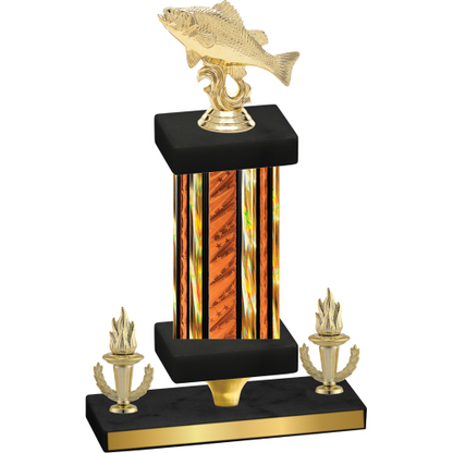 Premium Single Orange Glacier Victory Fishing Trophy