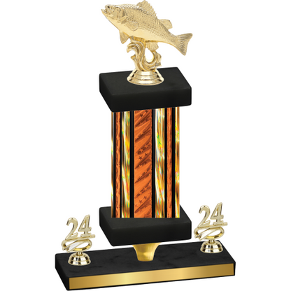 Premium Single Orange Glacier Year Fishing Trophy