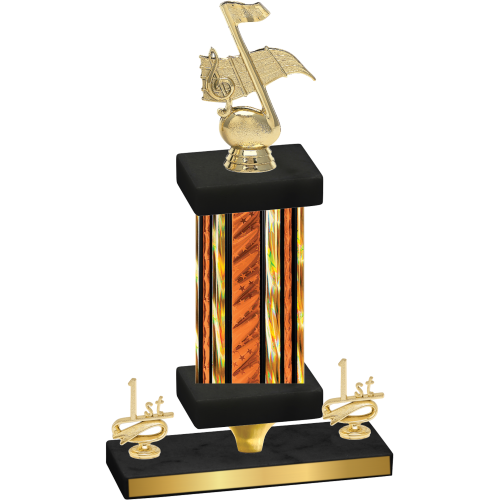 Premium Single Orange Glacier First Place Music Trophy