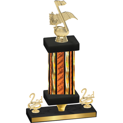Premium Single Orange Glacier Second Place Music Trophy