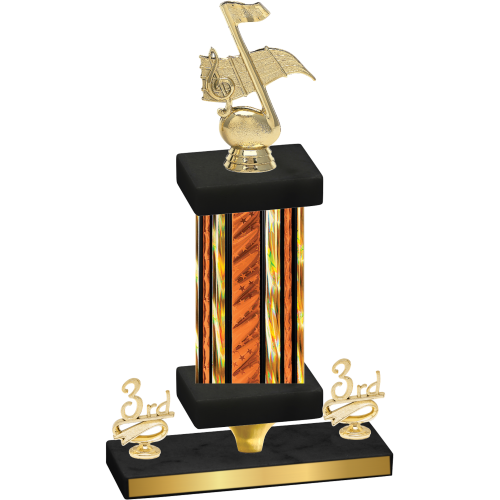 Premium Single Orange Glacier Third Place Music Trophy