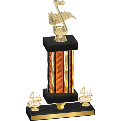 Premium Single Orange Glacier Fourth Place Music Trophy