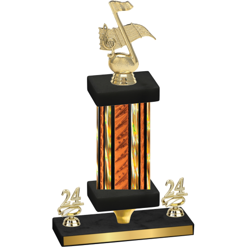 Premium Single Orange Glacier Year Music Trophy