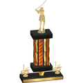 Premium Single Orange Glacier First Place Golf Trophy
