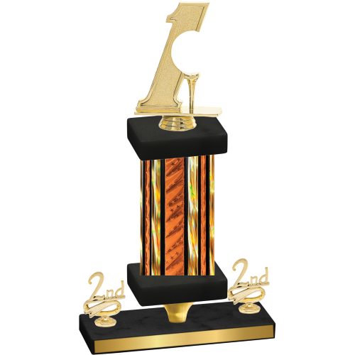 Premium Single Orange Glacier Second Place Golf Trophy
