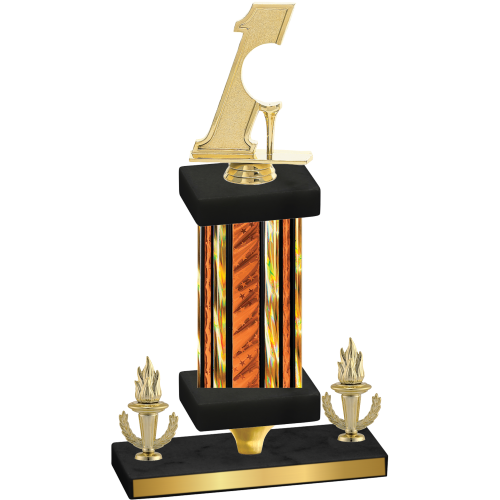 Premium Single Orange Glacier Victory Golf Trophy