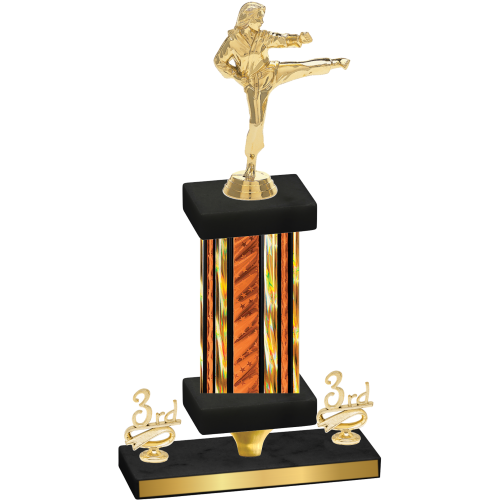 Premium Single Orange Glacier Third Place Karate Trophy