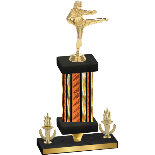 Premium Single Orange Glacier Victory Karate Trophy