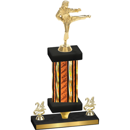 Premium Single Orange Glacier Year Karate Trophy