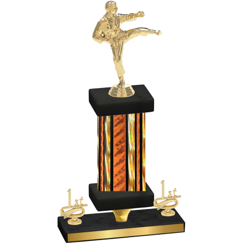 Premium Single Orange Glacier First Place Karate Trophy