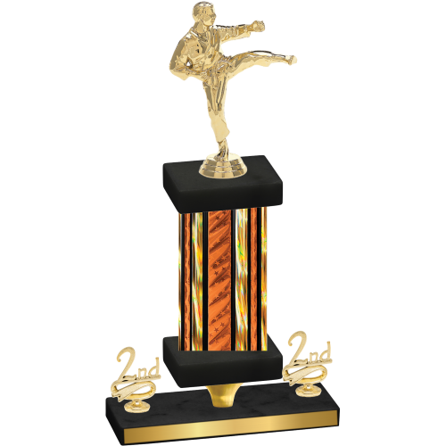 Premium Single Orange Glacier Second Place Karate Trophy