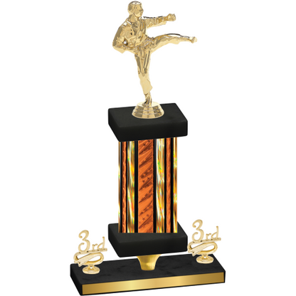 Premium Single Orange Glacier Third Place Karate Trophy