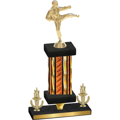 Premium Single Orange Glacier Victory Karate Trophy