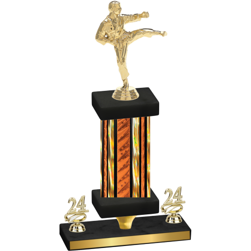 Premium Single Orange Glacier Year Karate Trophy