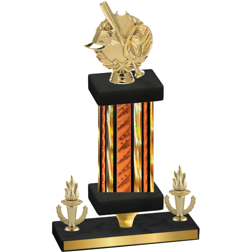 Premium Single Orange Glacier Victory Baseball Trophy