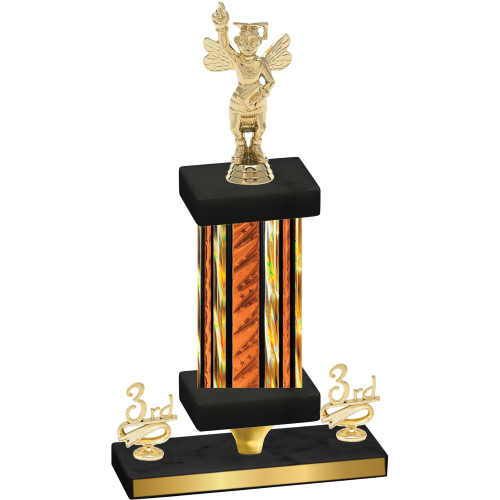 Premium Single Orange Glacier Third Place Academics Trophy