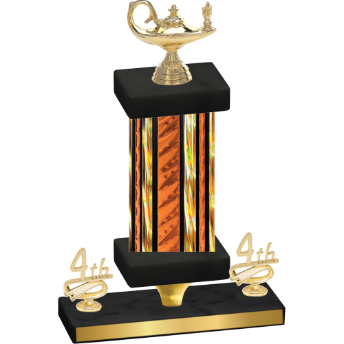 Premium Single Orange Glacier Fourth Place Academics Trophy
