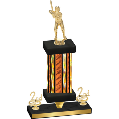 Premium Single Orange Glacier Second Place Baseball Trophy