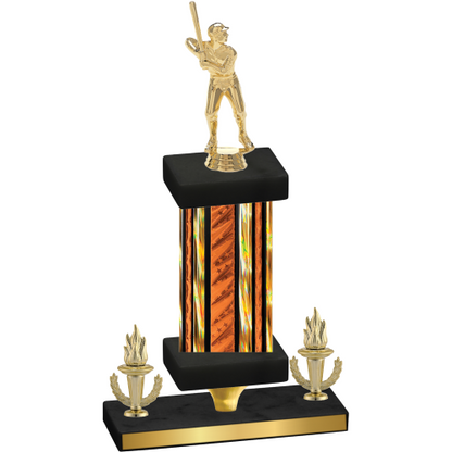 Premium Single Orange Glacier Victory Baseball Trophy