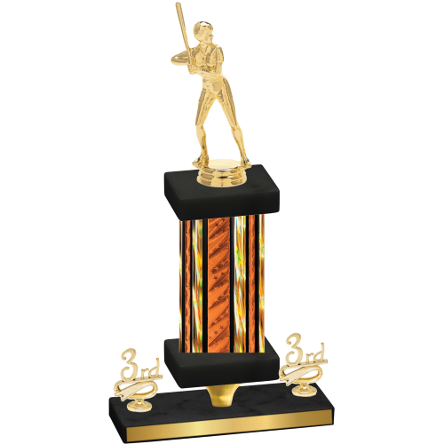 Premium Single Orange Glacier Third Place Softball Trophy