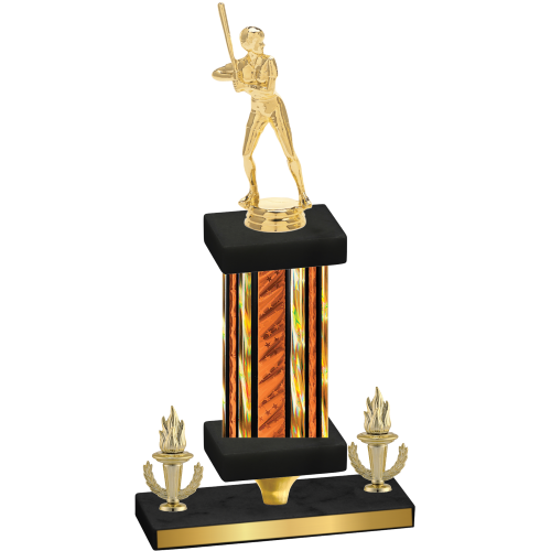 Premium Single Orange Glacier Victory Softball Trophy