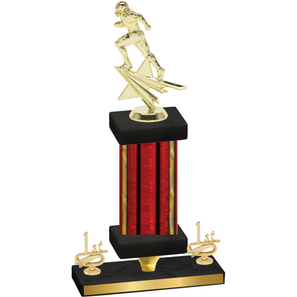 Premium Single Red Glacier First Place Football Trophy