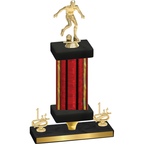 Premium Single Red Glacier First Place Soccer Trophy