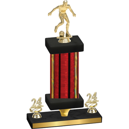 Premium Single Red Glacier Year Soccer Trophy