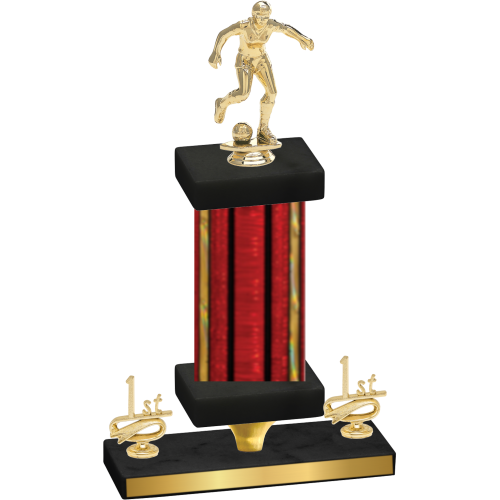 Premium Single Red Glacier First Place Soccer Trophy