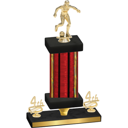 Premium Single Red Glacier Fourth Place Soccer Trophy