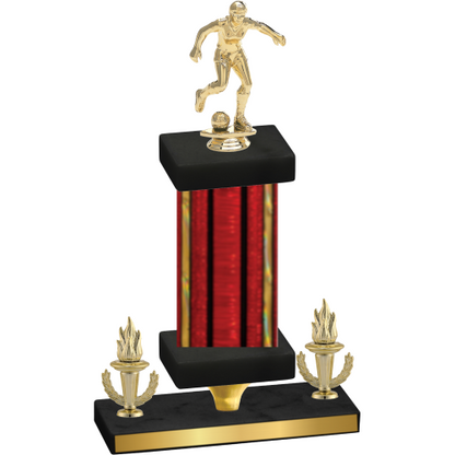 Premium Single Red Glacier Victory Soccer Trophy