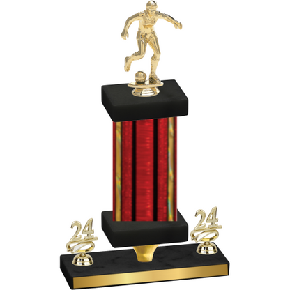 Premium Single Red Glacier Year Soccer Trophy