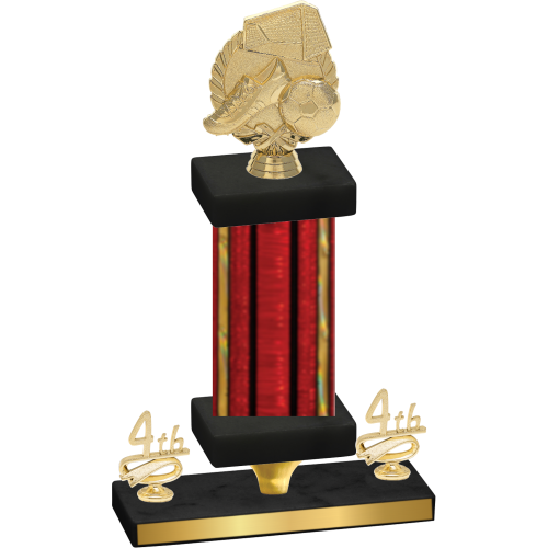 Premium Single Red Glacier Fourth Place Soccer Trophy