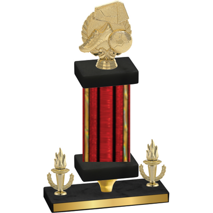 Premium Single Red Glacier Victory Soccer Trophy