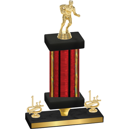 Premium Single Red Glacier First Place Rugby Trophy