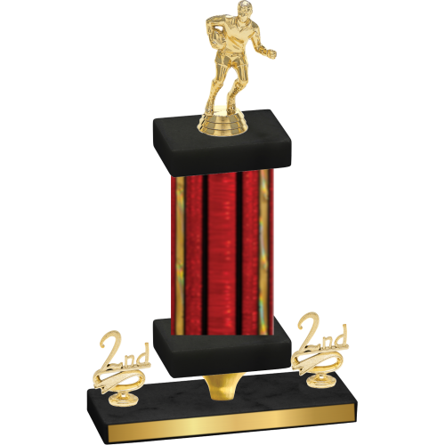 Premium Single Red Glacier Second Place Rugby Trophy