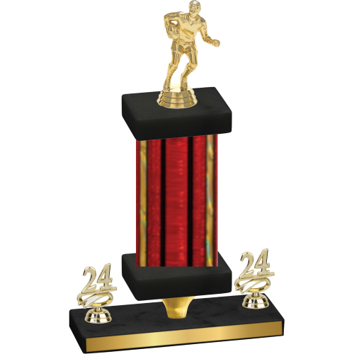 Premium Single Red Glacier Year Rugby Trophy