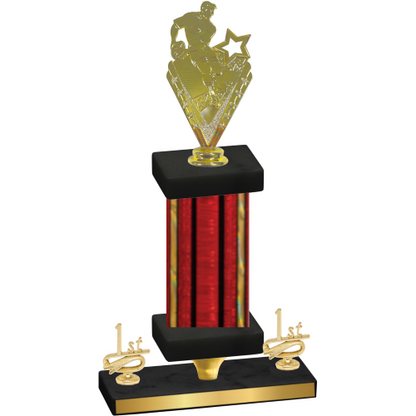 Premium Single Red Glacier First Place Rugby Trophy