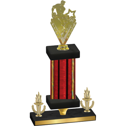 Premium Single Red Glacier Victory Rugby Trophy